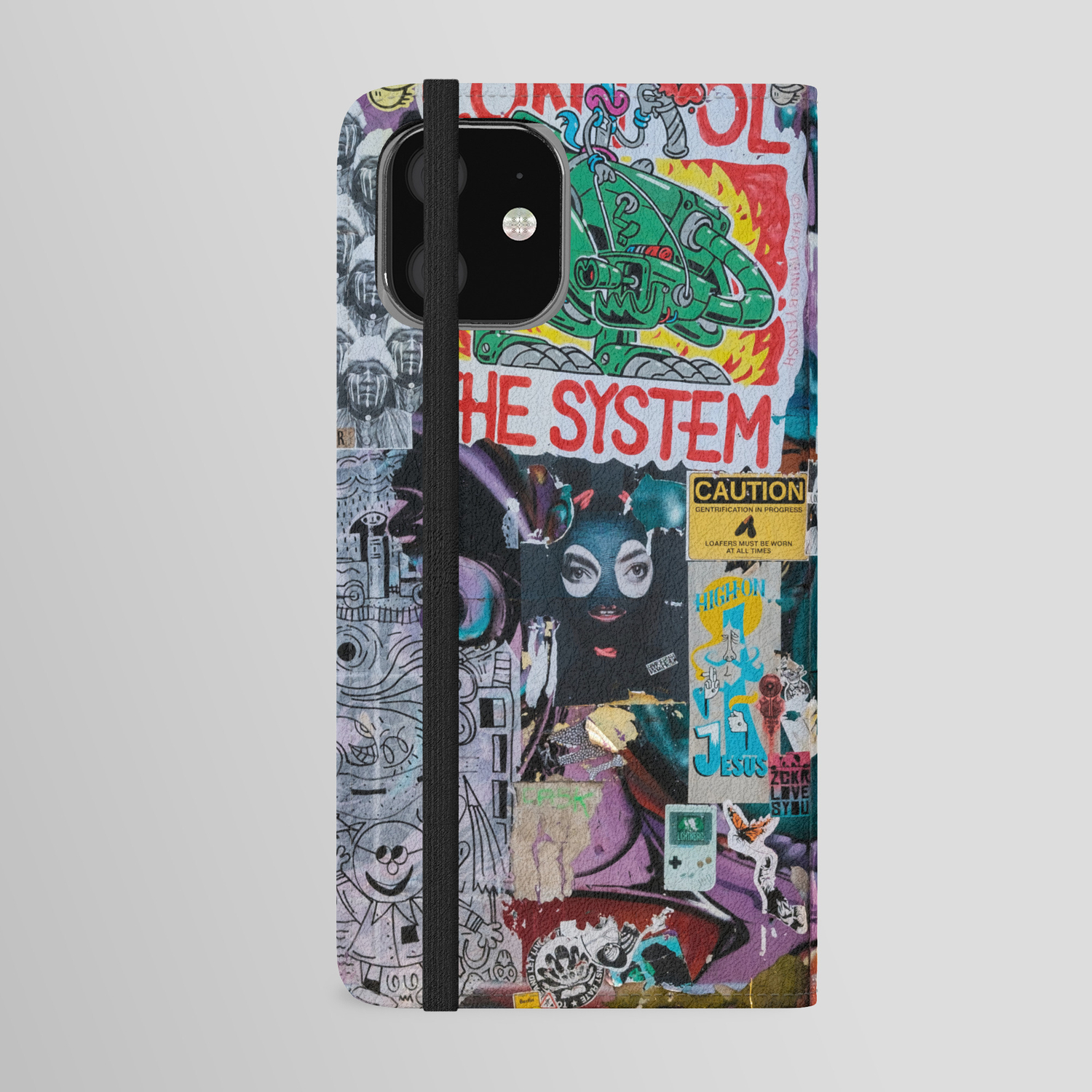 Sticker And Graffiti Wall Background 3 Berlin Street Art Photography Iphone Wallet Case By Ohaniki Society6