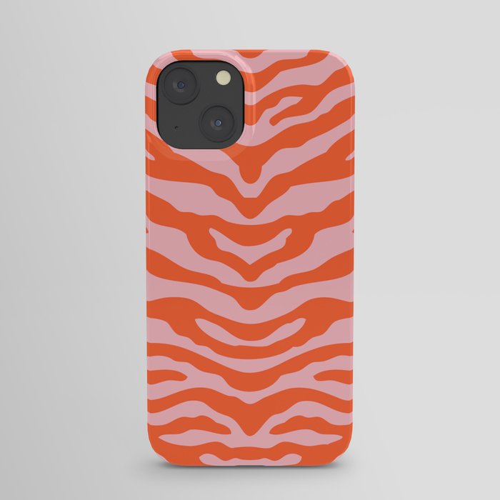 Zebra Wild Animal Print Orange and Pink iPhone Case