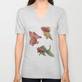 pastel goldfish // dancing floating fish V Neck T Shirt