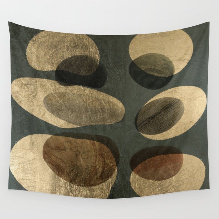 Pebbles & Gold2 Wall Tapestry