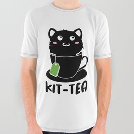 Kit-tea Funny Kitten Cat Lover All Over Graphic Tee