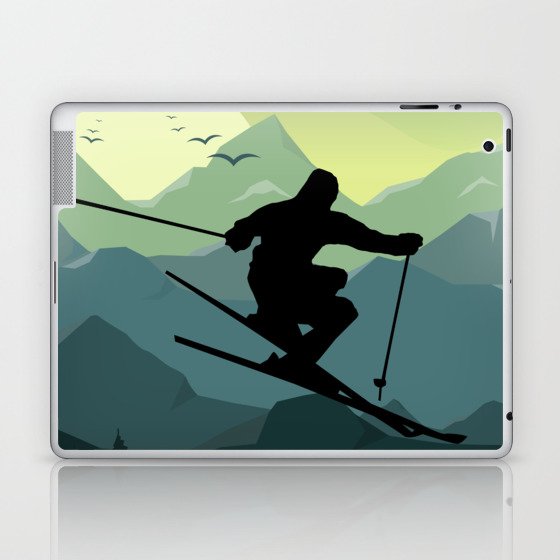 Skier Silhouette Laptop & iPad Skin