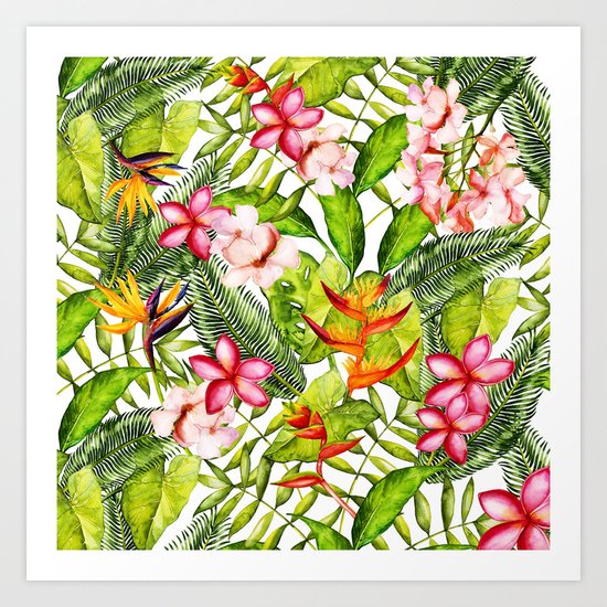 My Aloha Tropical Flower Hibiscus Garden on #Society6 Art Print