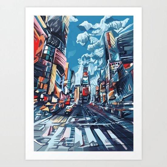 new york city-times square urban art Art Print