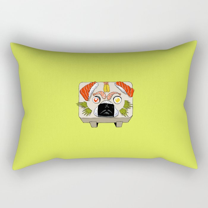 Pug Sushi Rectangular Pillow