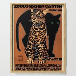 Vintage Munich Zoo Leopard 1912 Advertisement Serving Tray