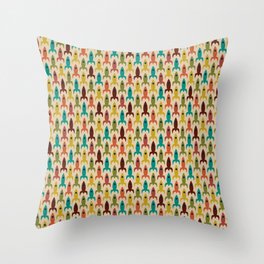 Little Rockets - Atomic Age Mid-Century Modern Pattern in Mid Mod Multicolour  Throw Pillow