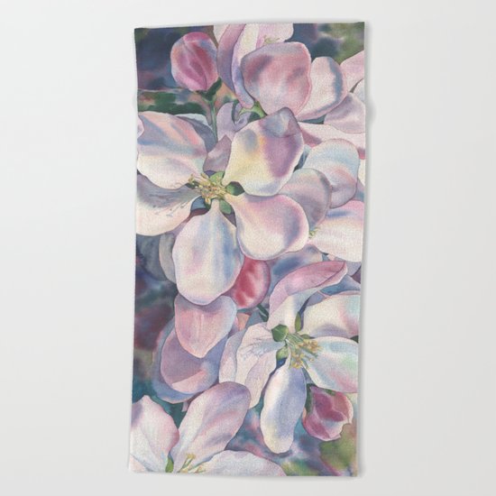 "Blossoming apple-tree" Beach Towel