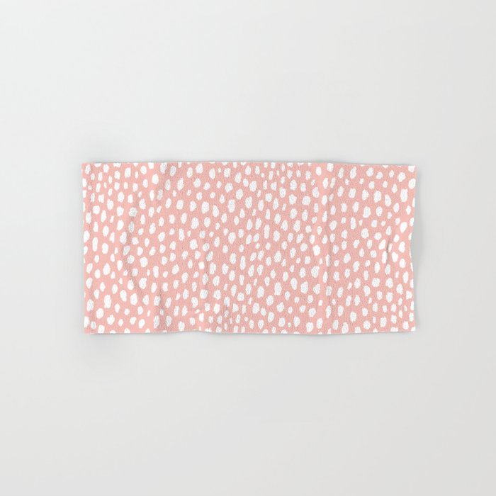 Pink Polka Dot Spots (white/pink) Hand & Bath Towel