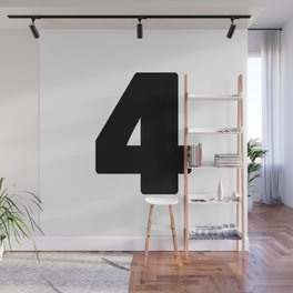 4 (Black & White Number) Wall Mural
