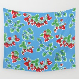 Strawberry oilcloth mexican folk art Wall Tapestry