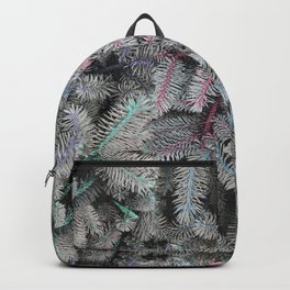 Gray Leaves Pastel Stem Pattern Backpack