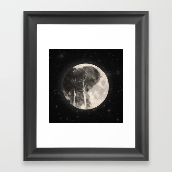 The Elephant in The Moon Framed Art Print