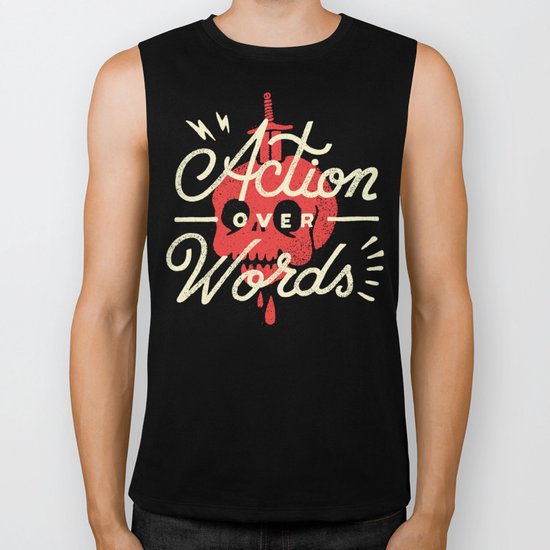 Action Over Words Biker Tank