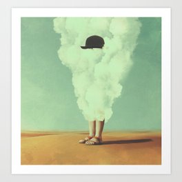 Magritte's Bowler Hat Art Print