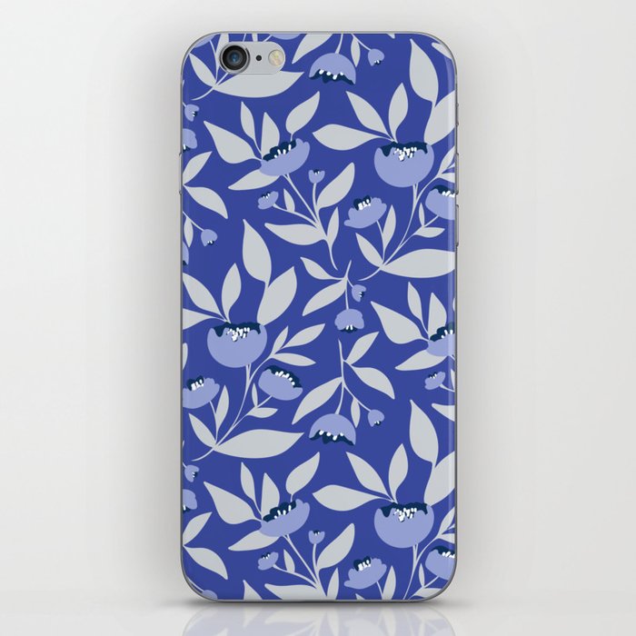 Bold and bright blue peony flower iPhone Skin