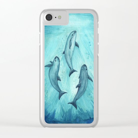 "Song of the Vaquita" by Amber Marine ~ Watercolor Painting, (c) 2015 Clear iPhone Case
