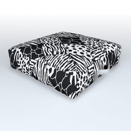 Abstract diamond animal print. Black and white vector illustration pattern  Outdoor Floor Cushion