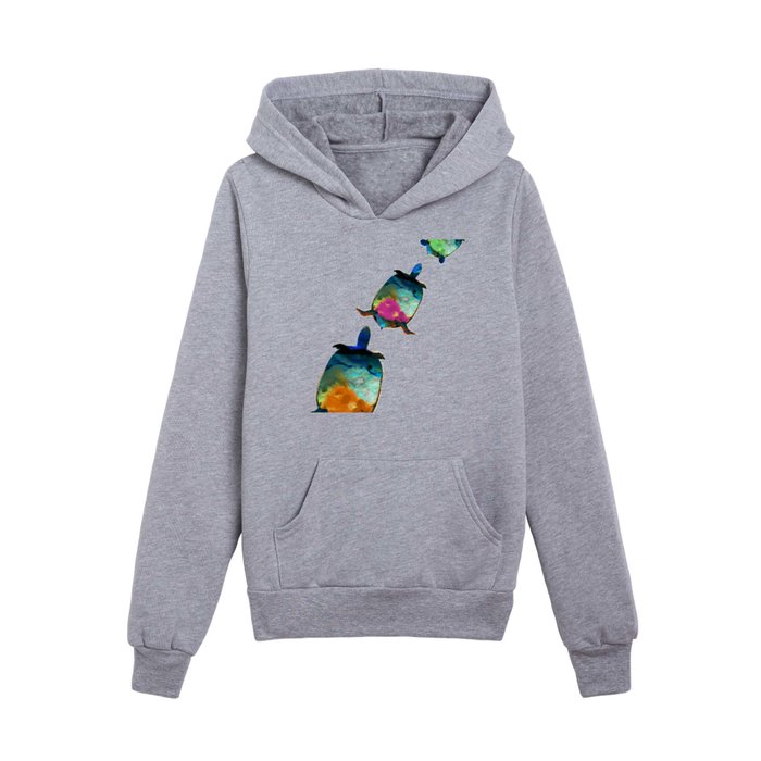 Bright Colorful Turtle Art by Sharon Cummings Kids Pullover Hoodie