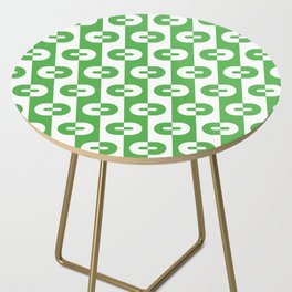 Geometric Pattern - White Green Side Table