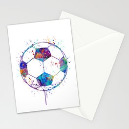 Soccer Ball Colorful Watercolor Stationery Cards