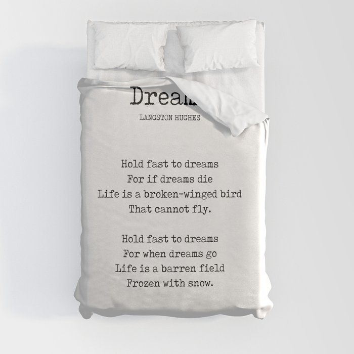 Dreams - Langston Hughes Poem - Literature - Typewriter 1 Duvet Cover