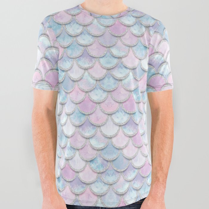 Pastel Baby Mermaid Scales  All Over Graphic Tee