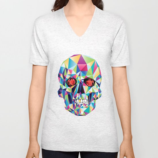 Geometric Candy Skull Unisex V-Neck