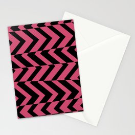 Black and Pink Chevron Horizontal Stripe Pattern Pairs DE 2022 Popular Color Pink Punch DE5048 Stationery Card
