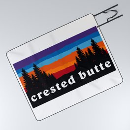 Crested Butte Colorado Ski Snowboard Hiking Resort Skiing Snowboarding Gift Ideas Picnic Blanket