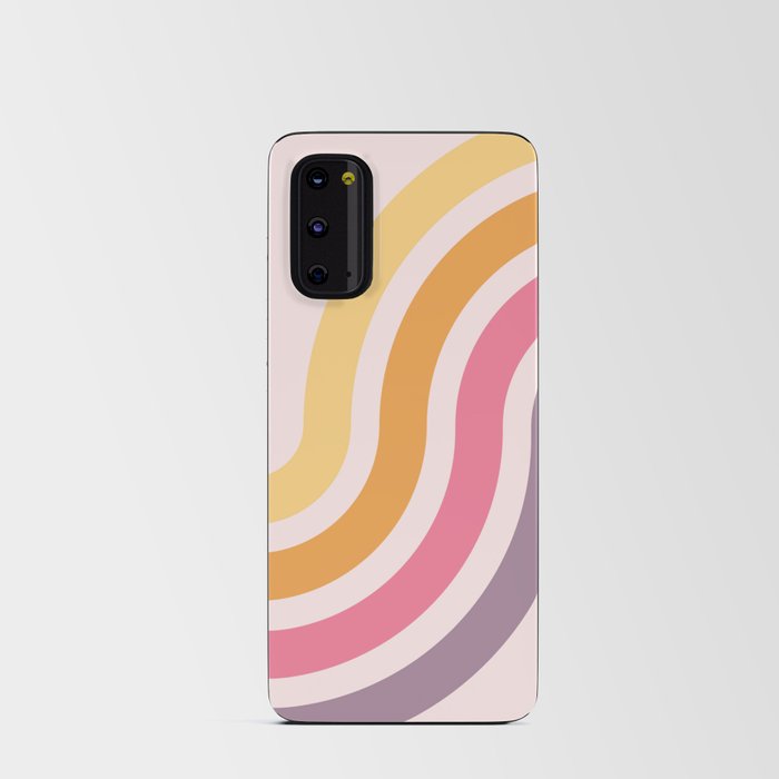 Retro 70s Stripes Geometric Throwback Pink Android Card Case