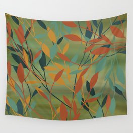 Fall Leaves digital painting Wall Tapestry