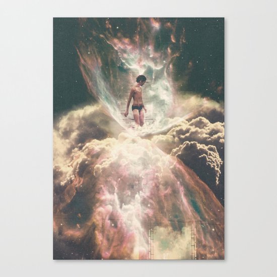 The Girl Who Swims In Clouds Canvas Print
