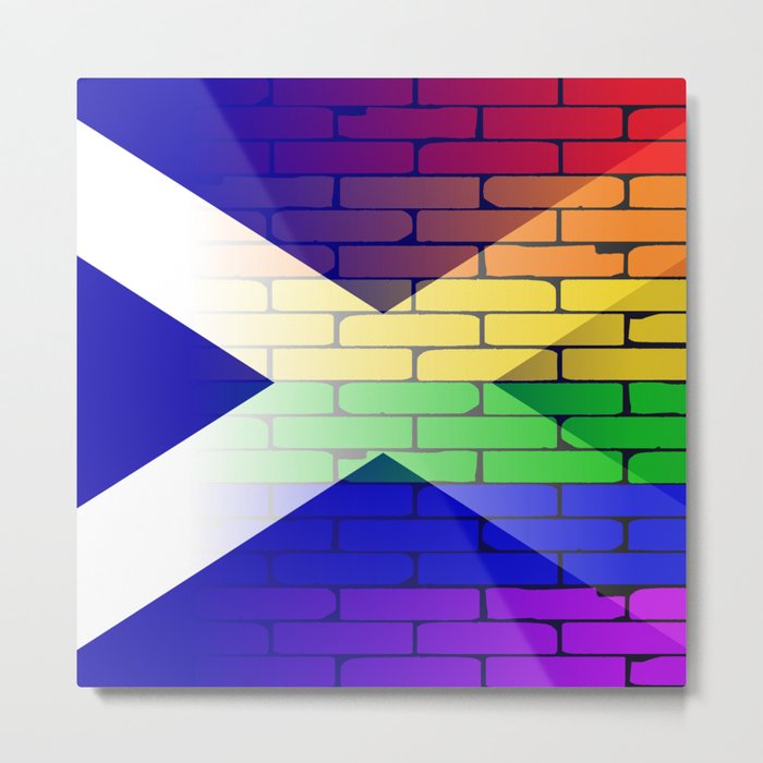 Gay Rainbow Wall Scotland Flag Metal Print