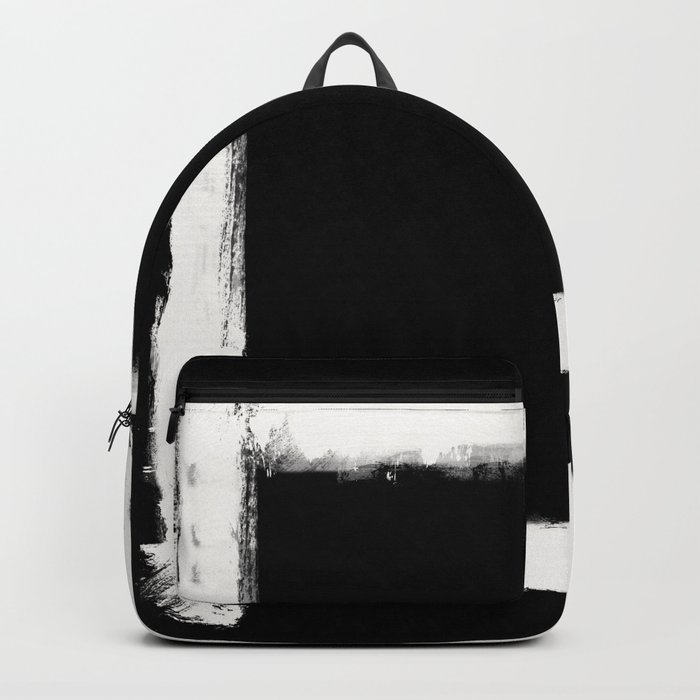 form blocs | square strokes | white on black  Backpack