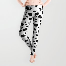 Black And White (Faux) Animal Print Pattern Leggings