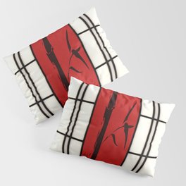 Shoji with bamboo ink painting Pillow Sham