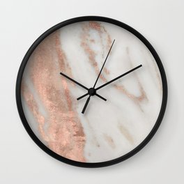 Marble Rose Gold Shimmery Marble Wall Clock