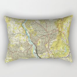 Vintage Map of Asheville North Carolina (1943) Rectangular Pillow