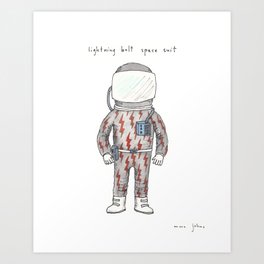 lightning bolt space suit Art Print