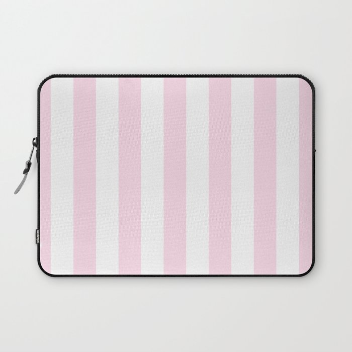 Simple Pink and White stripes, vertical Laptop Sleeve