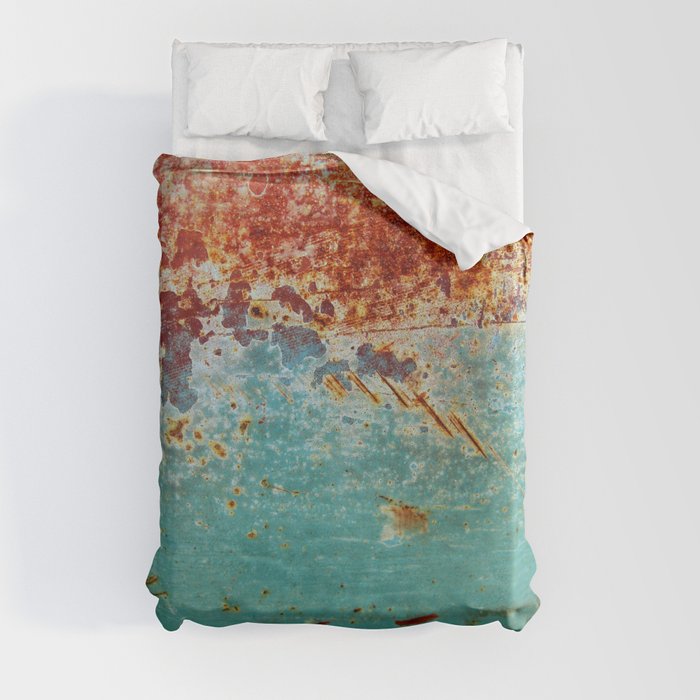 Teal Rust Duvet Cover