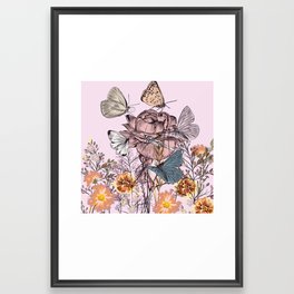 ....what does her butterflies there... Framed Art Print