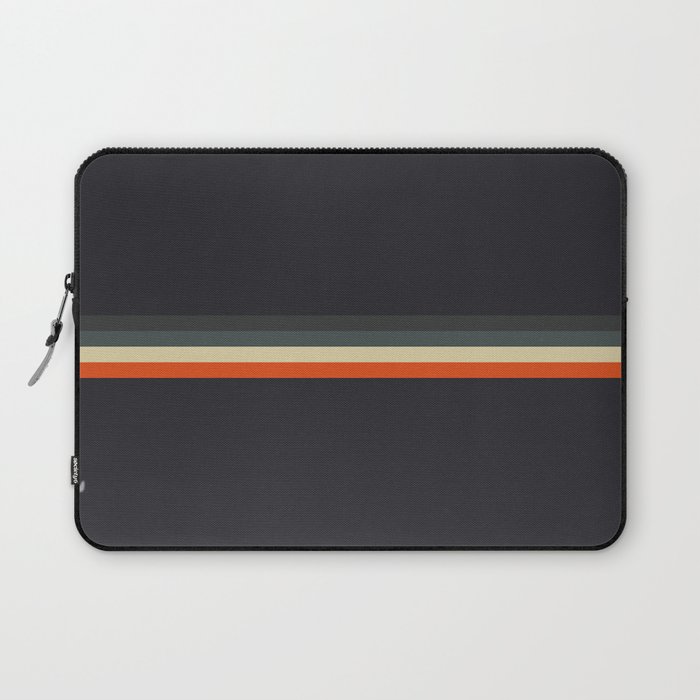 Meness - Classic Minimal Dark Retro Summer Stripes Laptop Sleeve