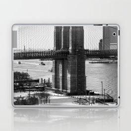 Brooklyn Bridge New York City | Black and White Travel Photography Laptop Skin