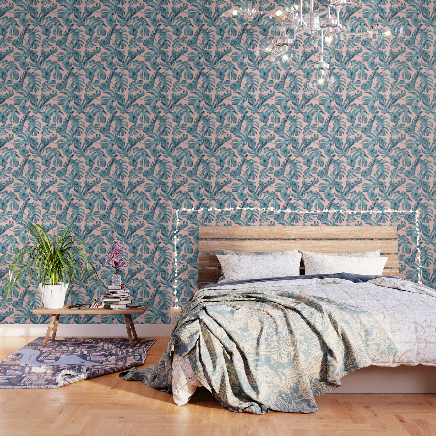 Island Life Teal On Light Pink Wallpaper By Followmeinstead Society6 For those who find red to be either too pink wallpaper can be charming and cheery, creating a sense of freshness and innocence in a room. society6