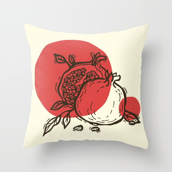 Decorative pomegranates Throw Pillow