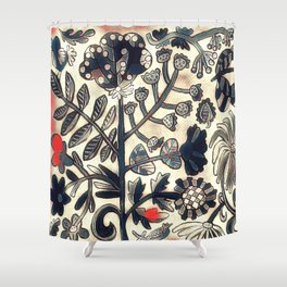 Birds and Blooms Winter Shower Curtain