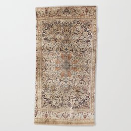 Silk Esfahan Persian Carpet Print Beach Towel