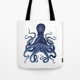 Watercolor blue vintage octopus Tote Bag